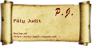 Pály Judit névjegykártya